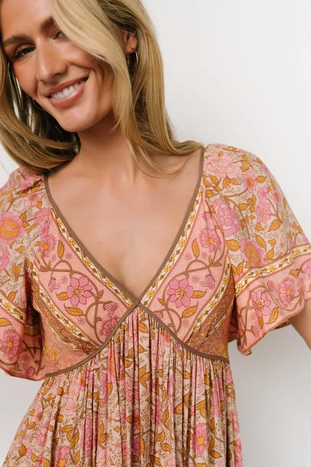 Women Evanthia Maxi Dress Vintage Blush Print Baltic Born Maxi Dresses Women Evanthia Maxi Dress Vintage Blush Print Baltic Born Maxi Dresses