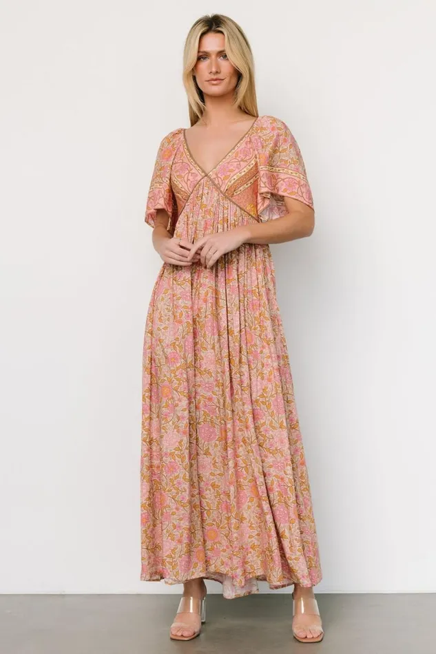 Women Evanthia Maxi Dress Vintage Blush Print Baltic Born Maxi Dresses Women Evanthia Maxi Dress Vintage Blush Print Baltic Born Maxi Dresses