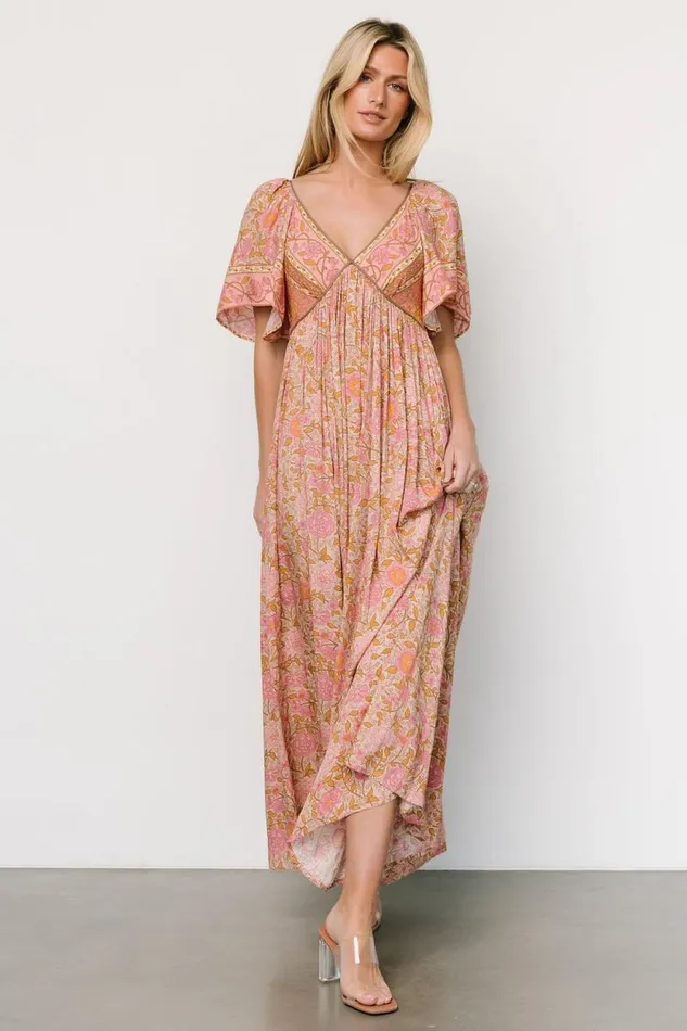 Women Evanthia Maxi Dress Vintage Blush Print Baltic Born Maxi Dresses Women Evanthia Maxi Dress Vintage Blush Print Baltic Born Maxi Dresses