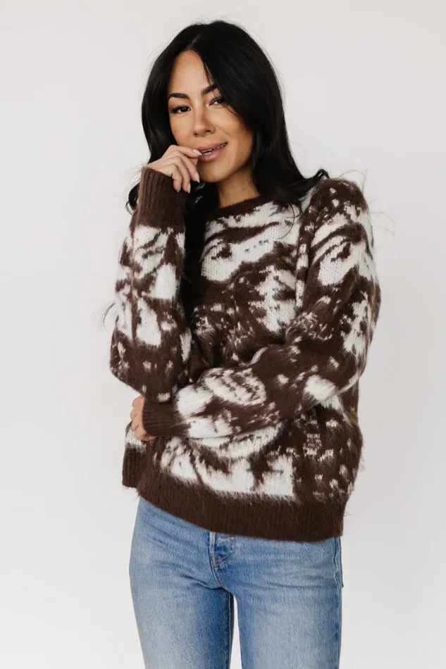 Women Fairbanks Sweater Brown Print Baltic Born Sweaters Women Fairbanks Sweater Brown Print Baltic Born Sweaters