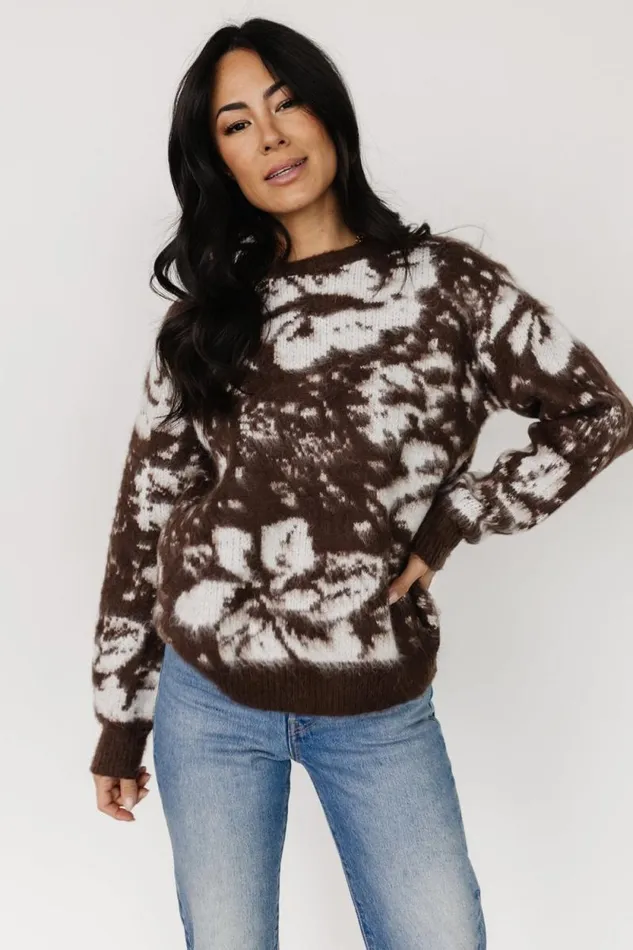 Women Fairbanks Sweater Brown Print Baltic Born Sweaters Women Fairbanks Sweater Brown Print Baltic Born Sweaters