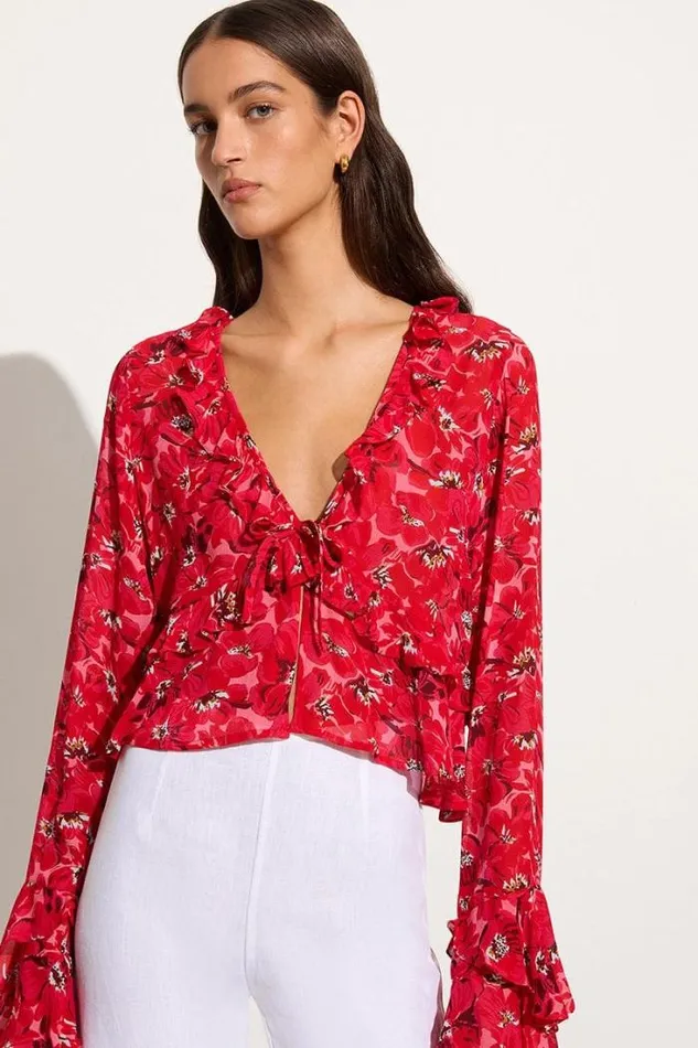 Women Faithfull The Brand Tops Montenegro Top El Limon Floral Pink