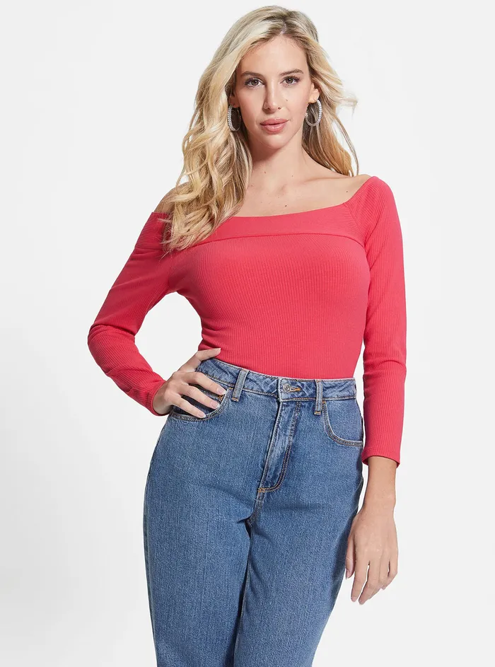 Women Fashion Tops GUESS Eco Pink Amelia Top