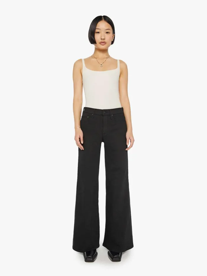 Women Flare Mother Denim PETITES The Lil039 Twister Sneak Black