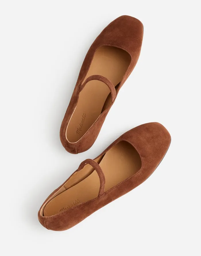 Women Flats and Loafers Madewell The Greta Ballet Flat Soft Mahogany