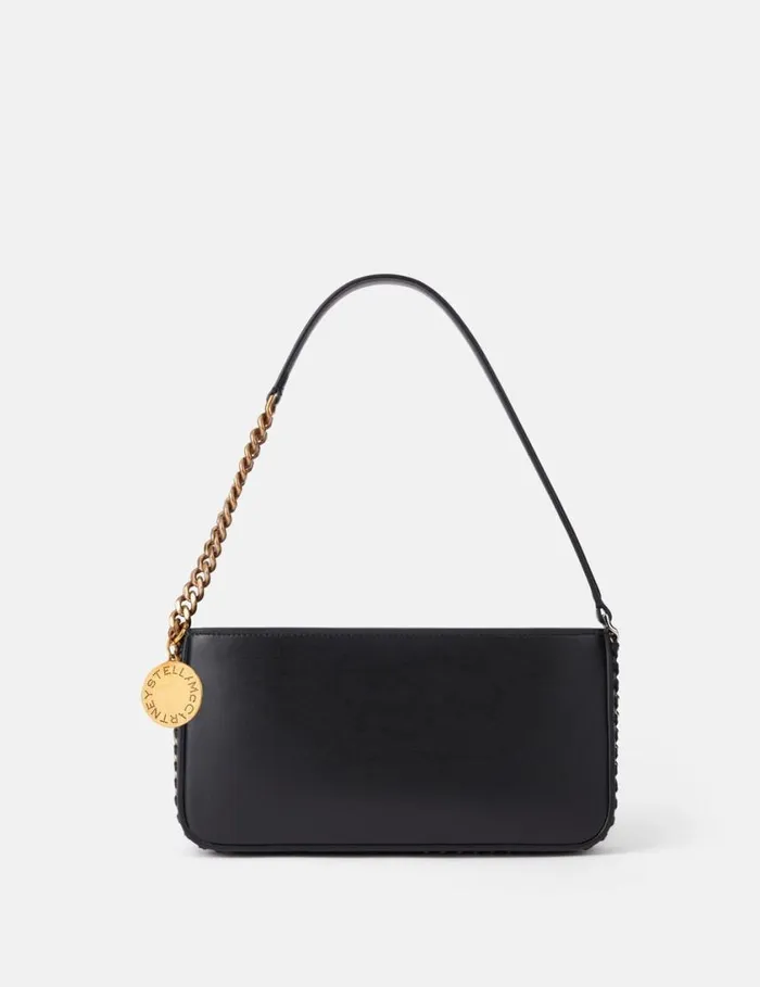 Women Frayme Baguette Shoulder Bag Pitch Black Stella McCartney Mini Bags And Clutches