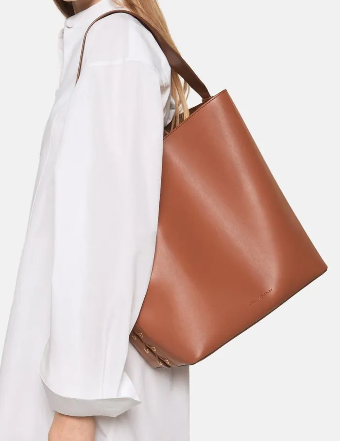 Women Frayme Whipstitch Tote Bag Tan Brown Stella McCartney Tote Bags Women Frayme Whipstitch Tote Bag Tan Brown Stella McCartney Tote Bags