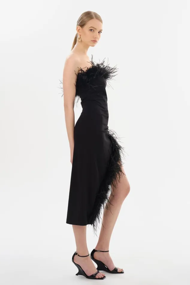 Women FREYA Strapless Midi Dress Black LAMARQUE Dresses Women FREYA Strapless Midi Dress Black LAMARQUE Dresses