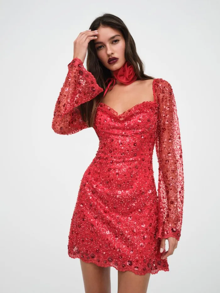 Women Gwendolyn Mini Dress Red For Love and Lemons Dresses