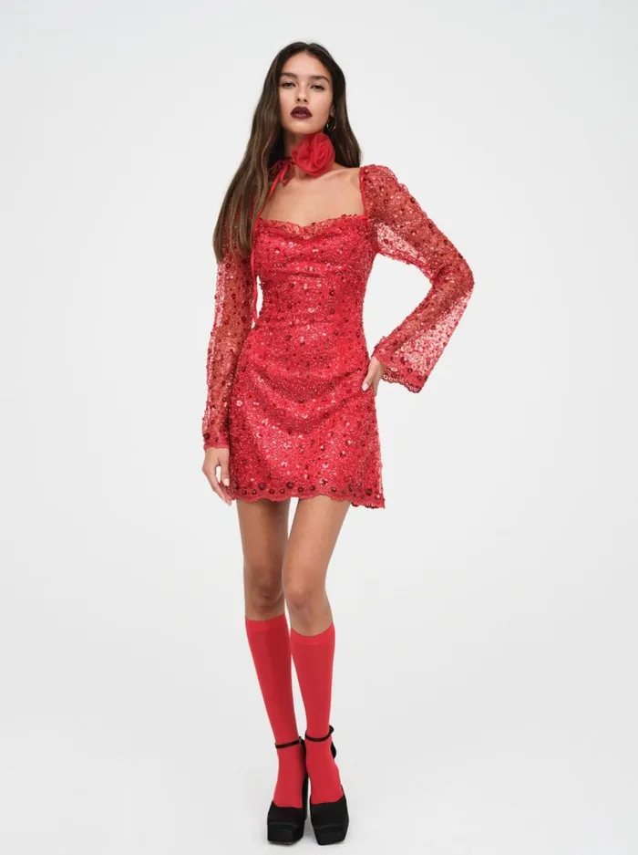 Women Gwendolyn Mini Dress Red For Love and Lemons Dresses Women Gwendolyn Mini Dress Red For Love and Lemons Dresses