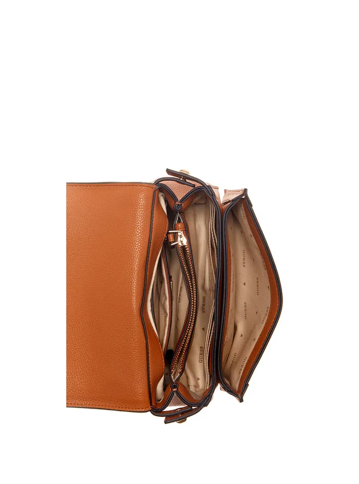Women Half Flap GUESS Cognac Angy Crossbody Bag Women Half Flap GUESS Cognac Angy Crossbody Bag