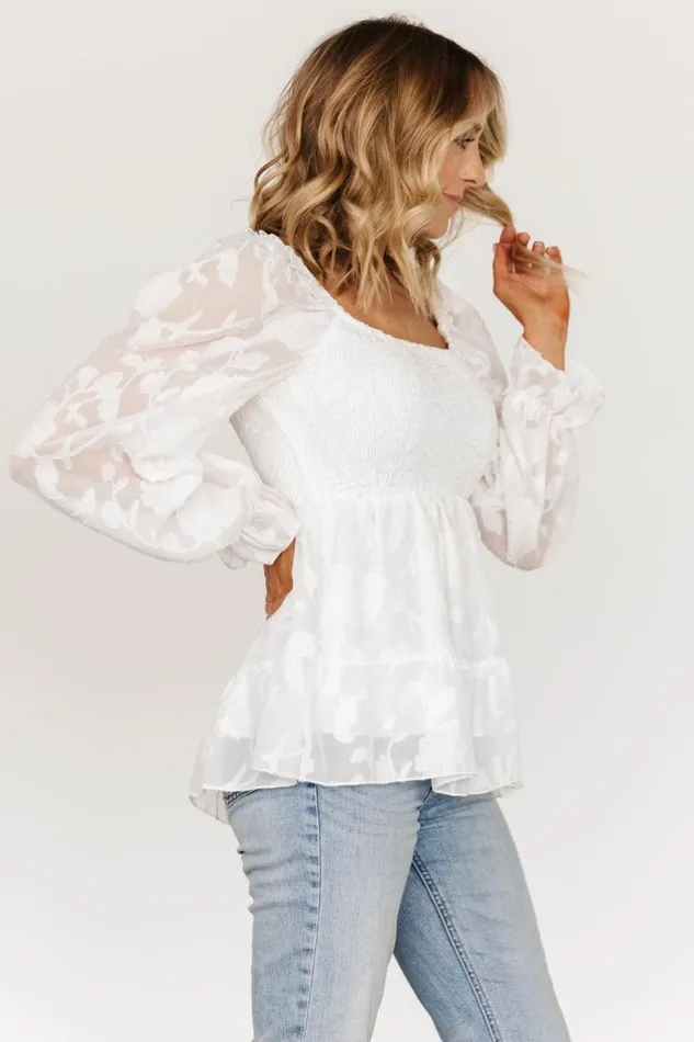 Women Ines Smocked Top White Baltic Born Blouses and Shirts Women Ines Smocked Top White Baltic Born Blouses and Shirts