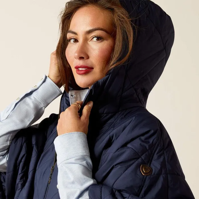 Women Jackets and Vests Ariat Fescue Insulated Cape Navy Women Jackets and Vests Ariat Fescue Insulated Cape Navy
