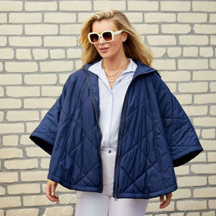 Women Jackets and Vests Ariat Fescue Insulated Cape Navy Women Jackets and Vests Ariat Fescue Insulated Cape Navy