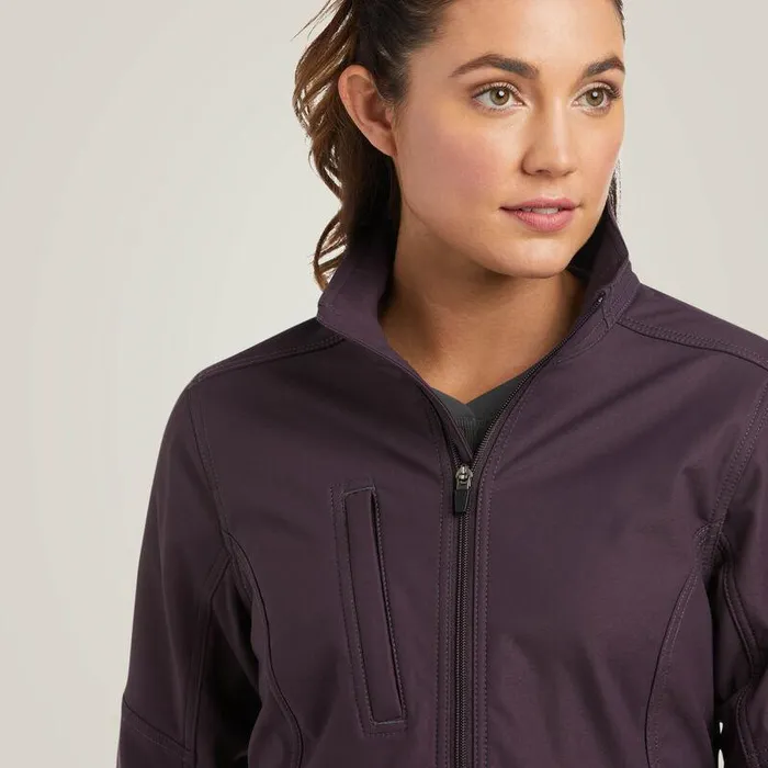 Women Jackets and Vests Ariat Rebar Stretch Canvas Softshell Jacket Plum Perfect