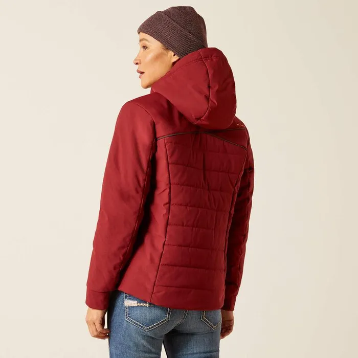 Women Jackets and Vests Ariat Rebar Valkyrie Stretch Canvas Insulated Jacket Cabernet