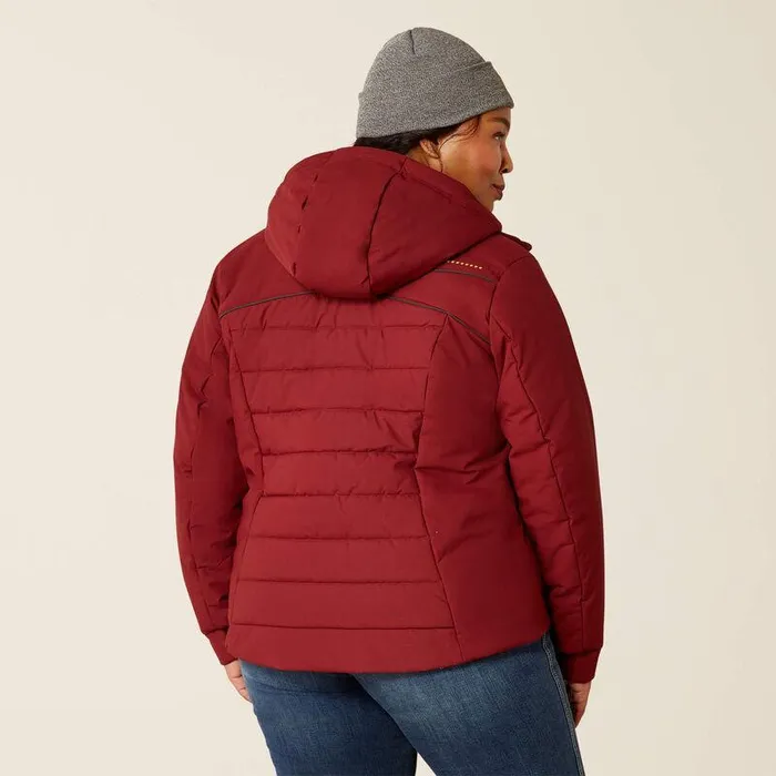 Women Jackets and Vests Ariat Rebar Valkyrie Stretch Canvas Insulated Jacket Cabernet