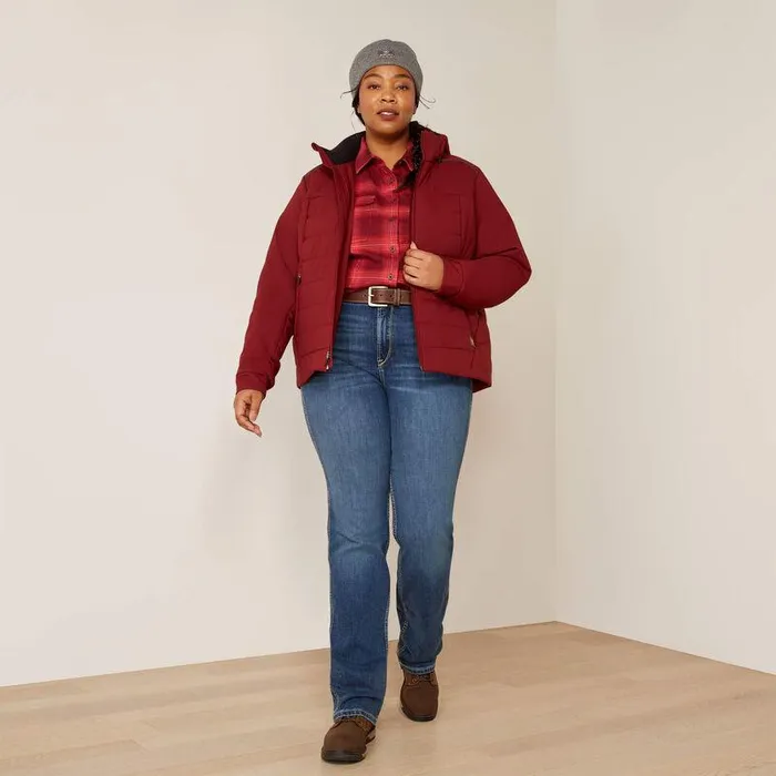 Women Jackets and Vests Ariat Rebar Valkyrie Stretch Canvas Insulated Jacket Cabernet