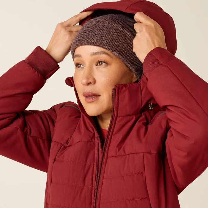 Women Jackets and Vests Ariat Rebar Valkyrie Stretch Canvas Insulated Jacket Cabernet