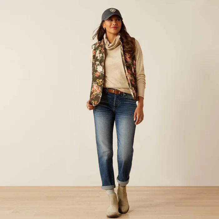 Women Jackets and Vests Ariat Woodside Vest Rosegarden Print Women Jackets and Vests Ariat Woodside Vest Rosegarden Print