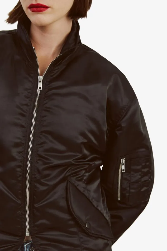 Women Jackets Bardot Fitted Bomber Jacket In Black Black Women Jackets Bardot Fitted Bomber Jacket In Black Black