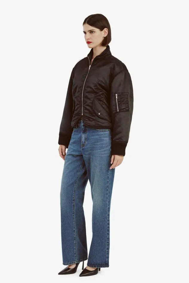 Women Jackets Bardot Fitted Bomber Jacket In Black Black Women Jackets Bardot Fitted Bomber Jacket In Black Black