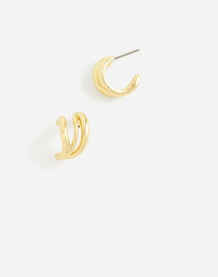 Women Jewelry Madewell Triple Wraparound Statement Stud Earrings Pale Gold