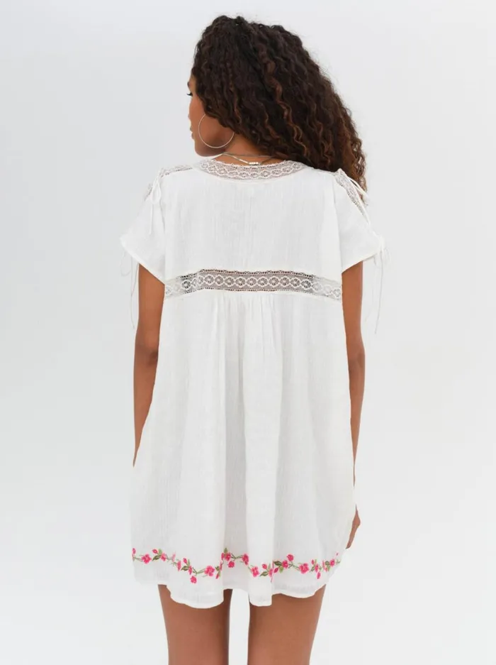 Women Jolene Embroidered Mini Dress White For Love and Lemons Dresses Women Jolene Embroidered Mini Dress White For Love and Lemons Dresses
