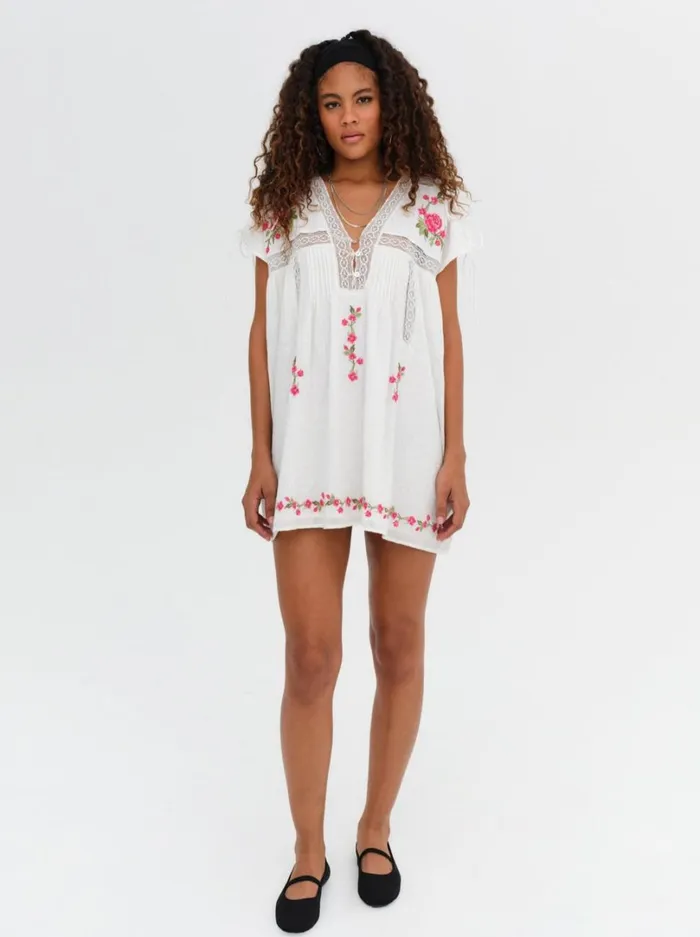 Women Jolene Embroidered Mini Dress White For Love and Lemons Dresses Women Jolene Embroidered Mini Dress White For Love and Lemons Dresses