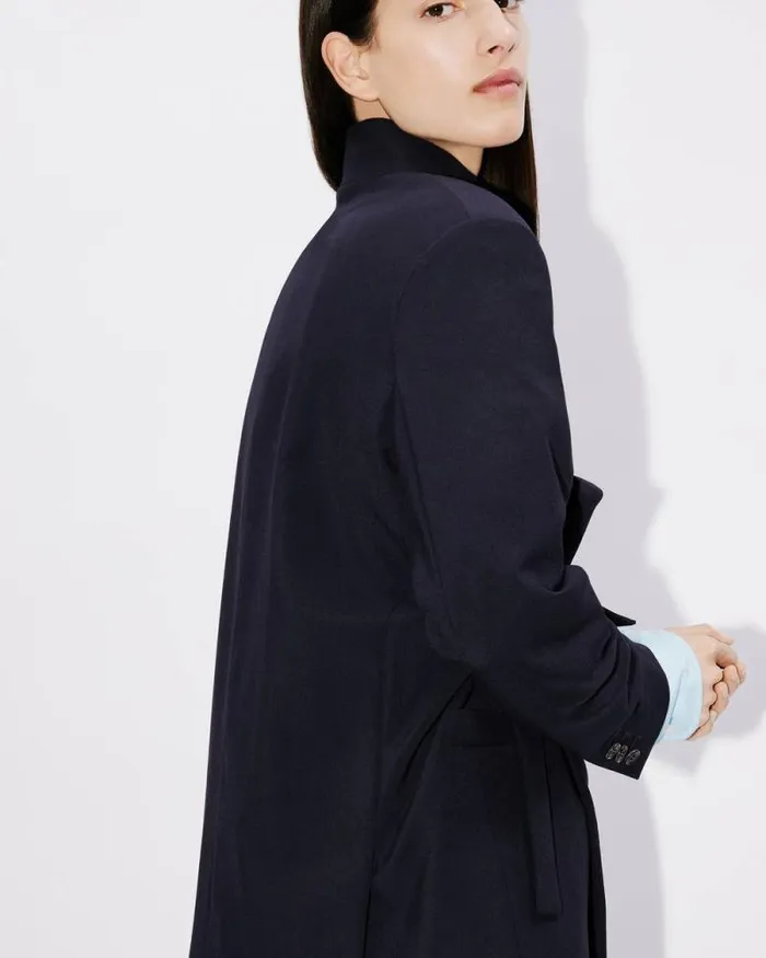 Women Kimono Blazer In Virgin Wool Midnight Blue Kenzo Jackets And Coats