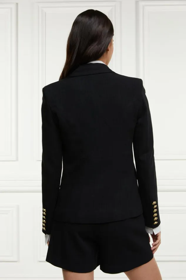 Women Knightsbridge Blazer Black Linen Holland Cooper Blazers