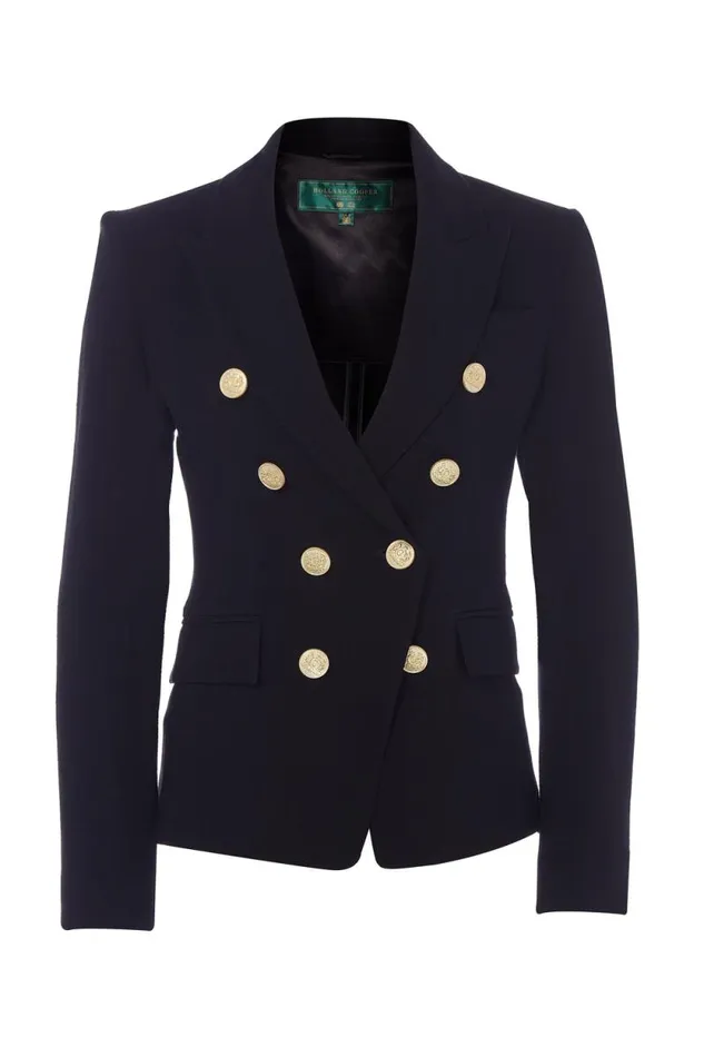 Women Knightsbridge Blazer Black Linen Holland Cooper Blazers