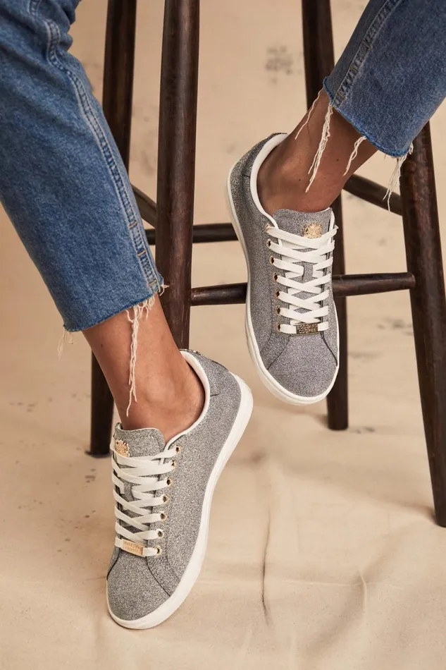 Women Knightsbridge Crystal Trainer Silver Crystal Holland Cooper Trainers