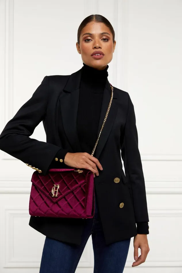 Women Knightsbridge Shoulder Bag Merlot Velvet Holland Cooper Bags Women Knightsbridge Shoulder Bag Merlot Velvet Holland Cooper Bags