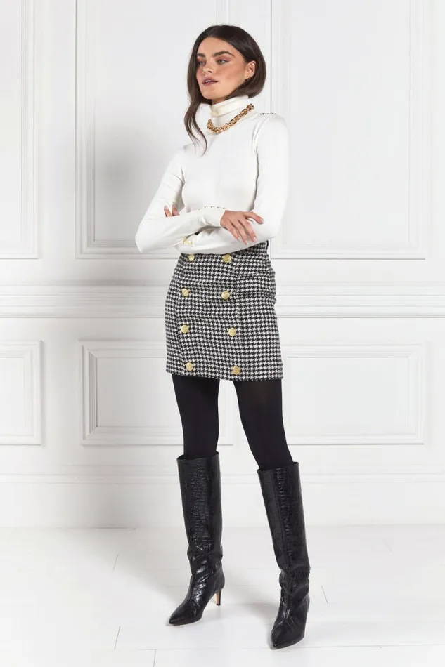 Women Knightsbridge Skirt Houndstooth Holland Cooper Tailoring Women Knightsbridge Skirt Houndstooth Holland Cooper Tailoring