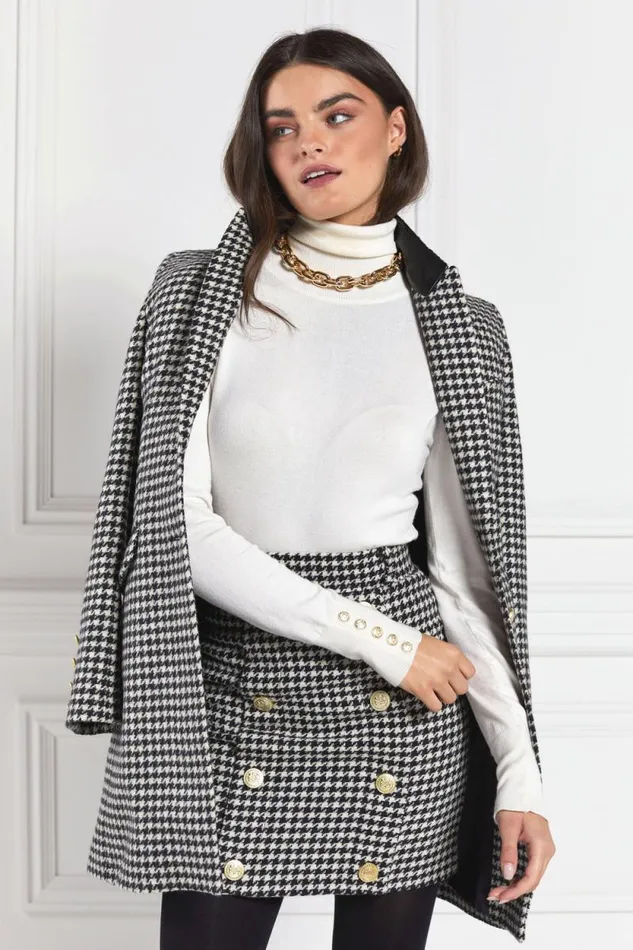 Women Knightsbridge Skirt Houndstooth Holland Cooper Tailoring Women Knightsbridge Skirt Houndstooth Holland Cooper Tailoring