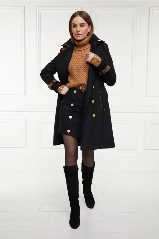 Women Knightsbridge Skirt Soft Black Tan Holland Cooper Tailoring Women Knightsbridge Skirt Soft Black Tan Holland Cooper Tailoring