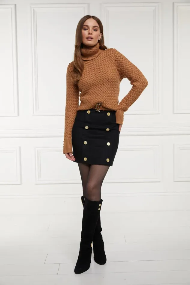 Women Knightsbridge Skirt Soft Black Tan Holland Cooper Tailoring Women Knightsbridge Skirt Soft Black Tan Holland Cooper Tailoring
