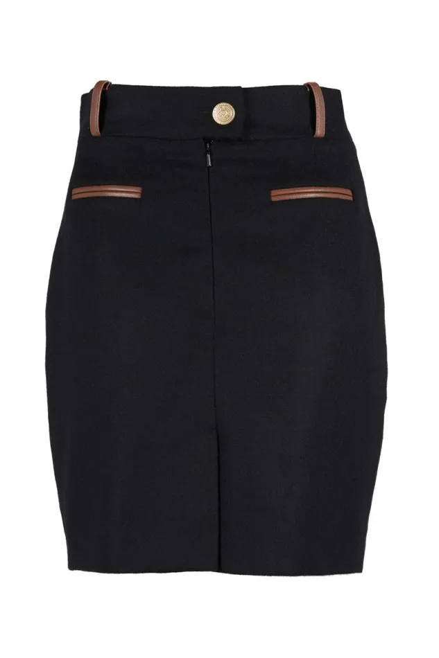 Women Knightsbridge Skirt Soft Black Tan Holland Cooper Tailoring Women Knightsbridge Skirt Soft Black Tan Holland Cooper Tailoring