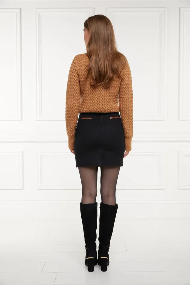Women Knightsbridge Skirt Soft Black Tan Holland Cooper Tailoring Women Knightsbridge Skirt Soft Black Tan Holland Cooper Tailoring