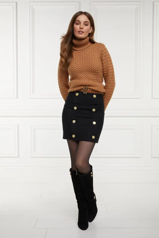 Women Knightsbridge Skirt Soft Black Tan Holland Cooper Tailoring Women Knightsbridge Skirt Soft Black Tan Holland Cooper Tailoring