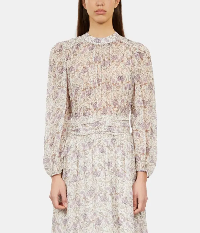 Women Lilac Long Floral Print Dress THE KOOPLES Dresses and Jumpsuits