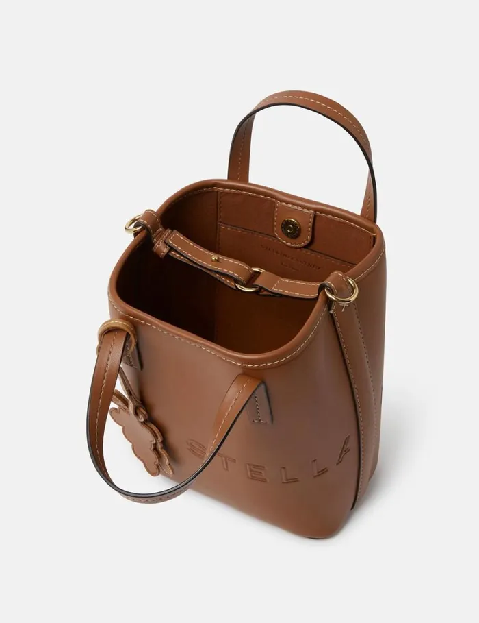 Women Logo Bucket Bag Chestnut Brown Stella McCartney Crossbody Bags Women Logo Bucket Bag Chestnut Brown Stella McCartney Crossbody Bags
