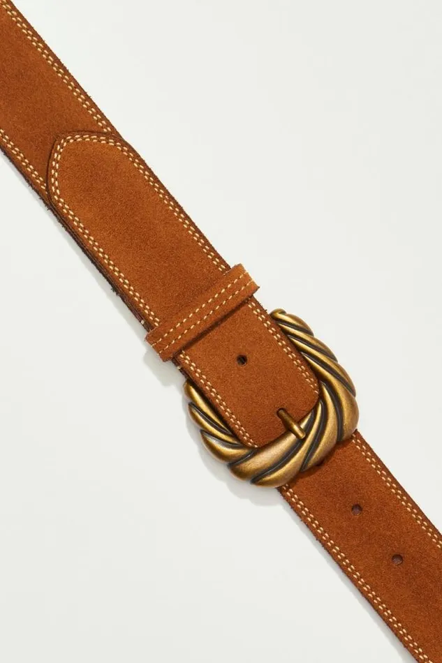 Women Lucky Brand Belts Suede Oversized Buckle Belt Medium Brown Women Lucky Brand Belts Suede Oversized Buckle Belt Medium Brown