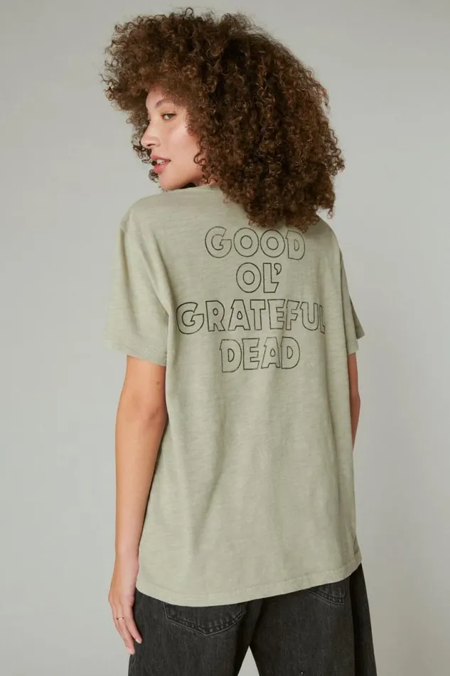 Women Lucky Brand Graphic Tees Grateful Dead Rose Dance Boyfriend Tee London Fog