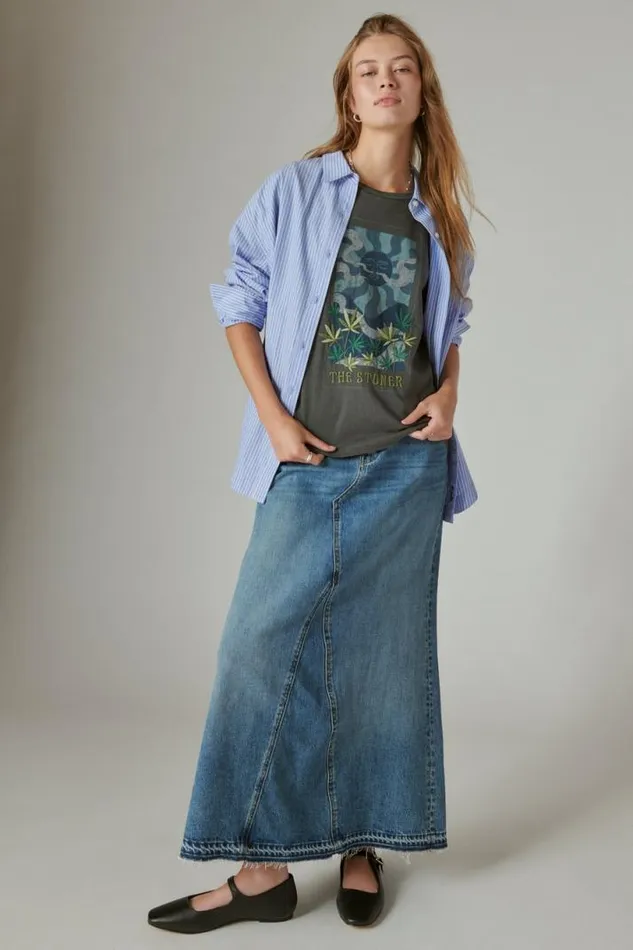 Women Lucky Brand Graphic Tees The Stoner Stretch Limo
