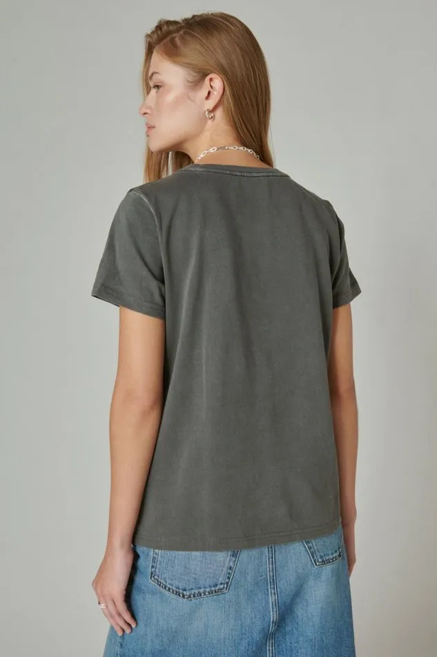 Women Lucky Brand Graphic Tees The Stoner Stretch Limo