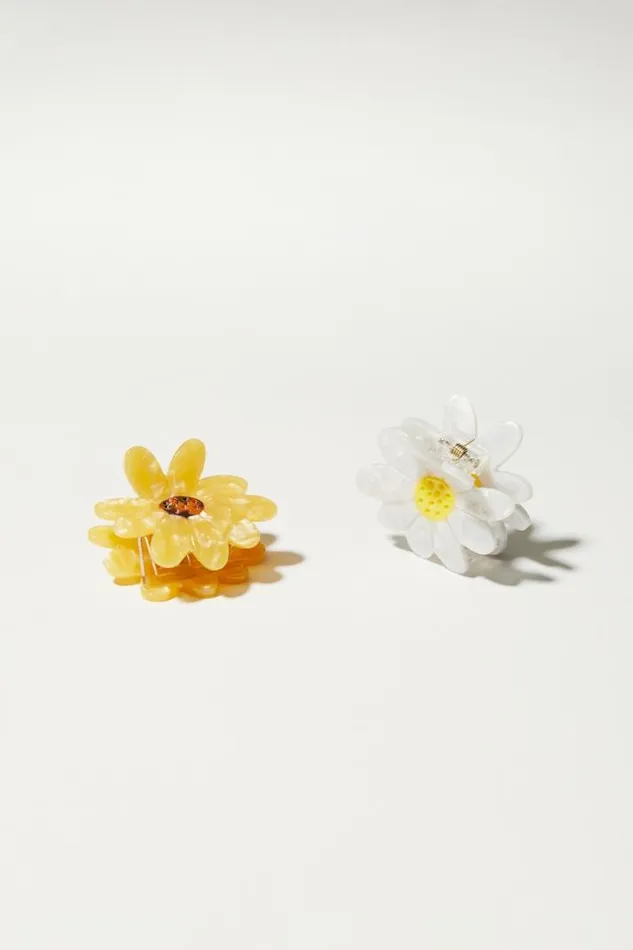 Women Lucky Brand Hair Accessories Daisy Claw Clip Set Natural