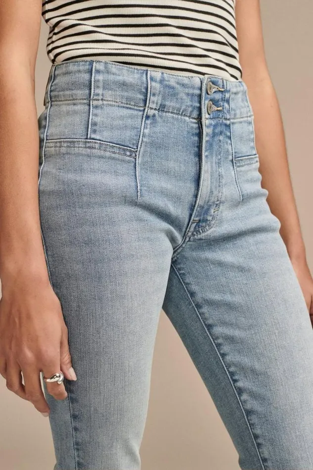 Women Lucky Brand Jeans High Rise Seamed Stevie Flare Aquarius