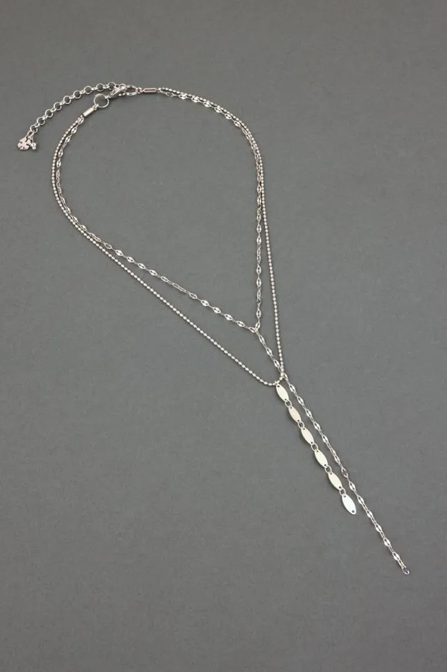 Women Lucky Brand Jewelry Delicate Layer Chain Necklace Silver